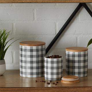 Buffalo Check Canister, Set of 3