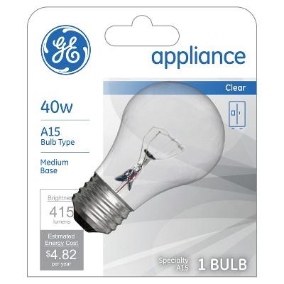 GE 40-Watt A15 Appliance Incandescent Light Bulb - Soft White