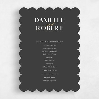 Grey Scalloped Wedding Program - Finneas