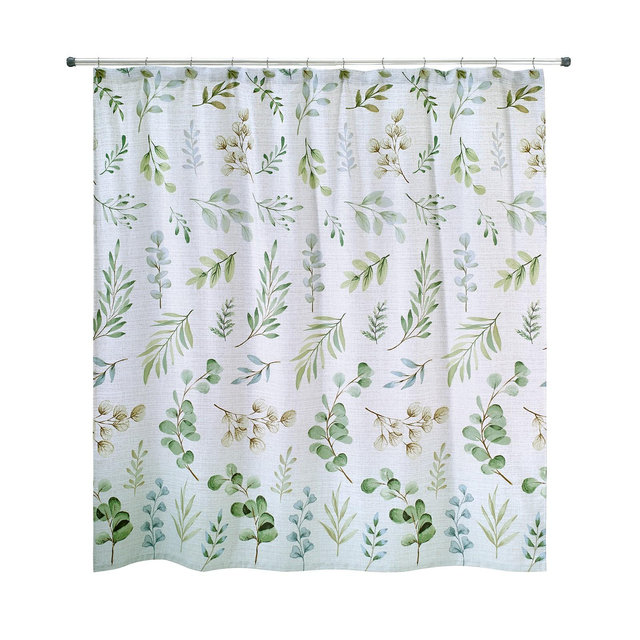 Avanti Ombre Leaves Botanical Printed Shower Curtain, 72" x 72"