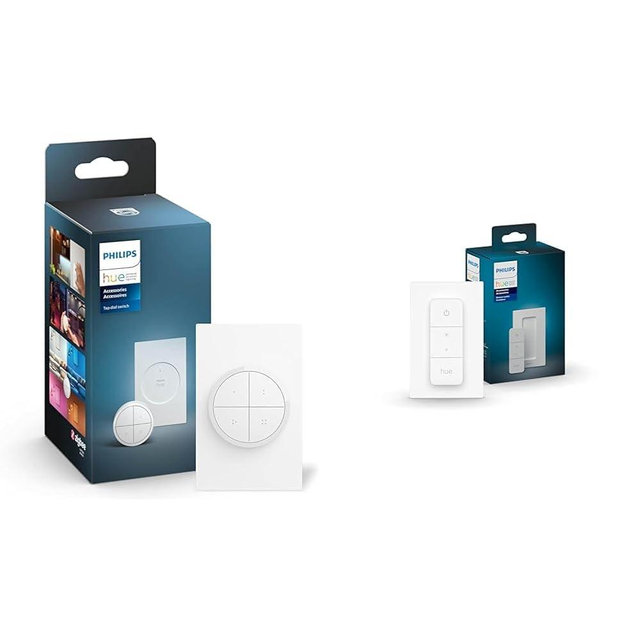 Philips Hue Wall Tap Dial Light Switch 1 Pack and Smart Dimmer Switch 1 Pack - Requires Hue Bridge - Control Hue Lights