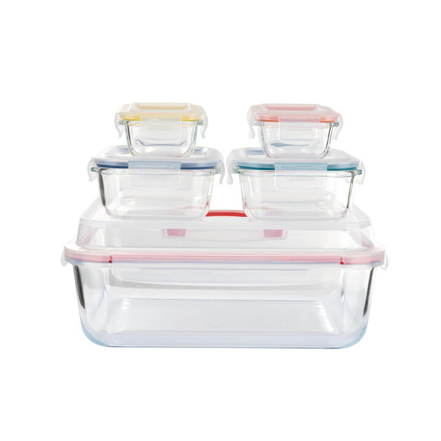 Genicook 10 Pc Nesting Mixing Storage Set, W Lock Down Lids and Carry Handle