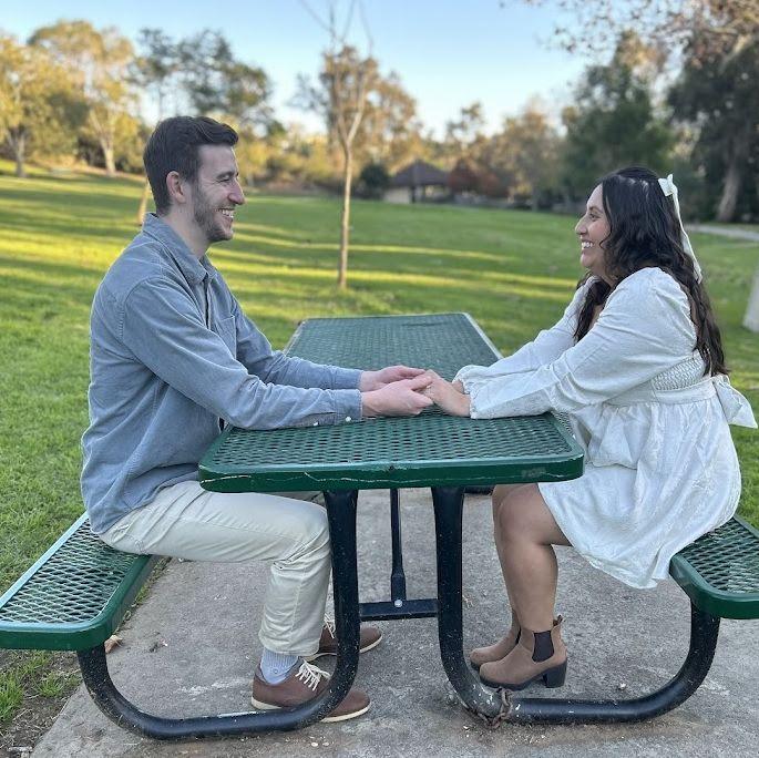 Recreating our first date during our engagement photos