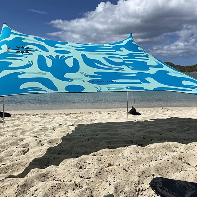 Neso Tents Beach Tent with Sand Anchor, Portable Canopy Sunshade - 7' x 7' - Patented Reinforced Corners