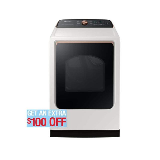 7.4 cu. ft. Vented Top Load Not Stackable Gas Dryer in Off-White with Wi-Fi Enabled, Sensor Dry, Interior Light