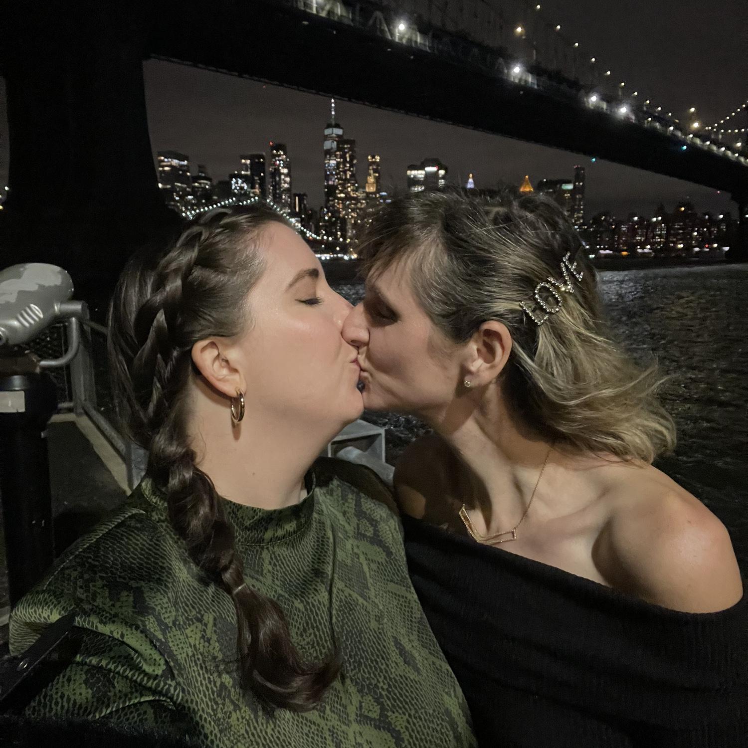 Under the Brooklyn Bridge on Charlotte's birthday.