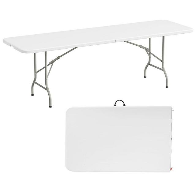 Elevon Folding Table, 8 Feet Heavy Duty Fold-in-Half Utility Table Indoor Outdoor for Camping, Picnic, Party