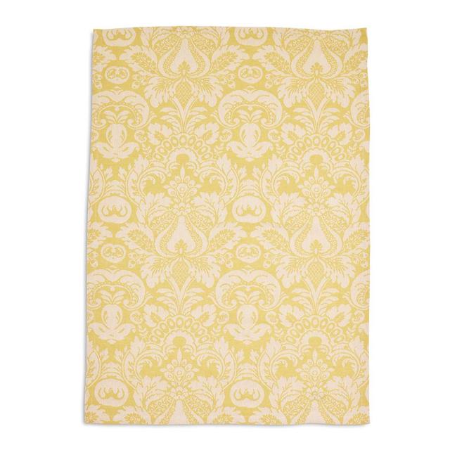 Yellow Damask Jacquard Kitchen Towel, 28" x 20"