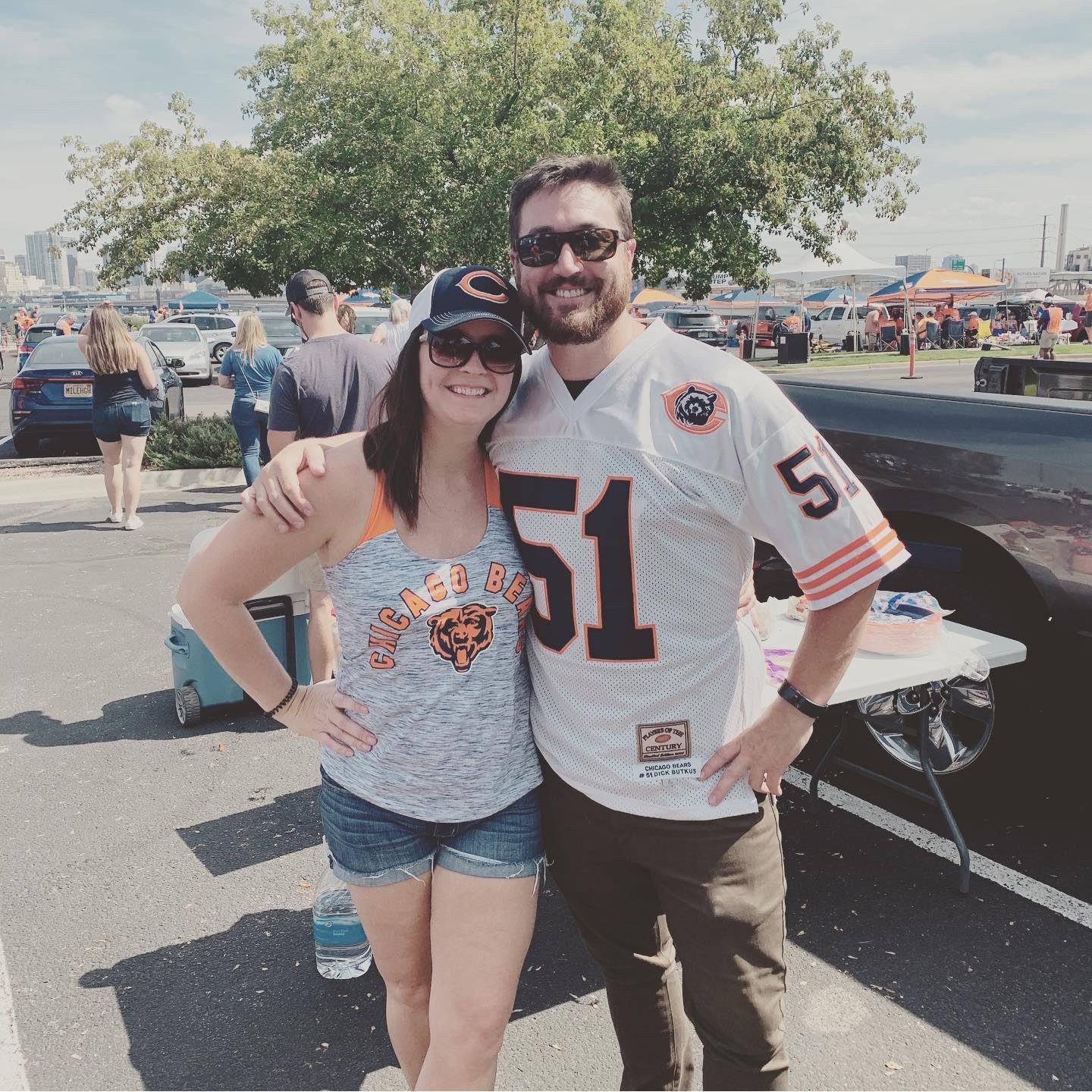 Matthew taking on the Butkus name at the Bears vs Broncos game