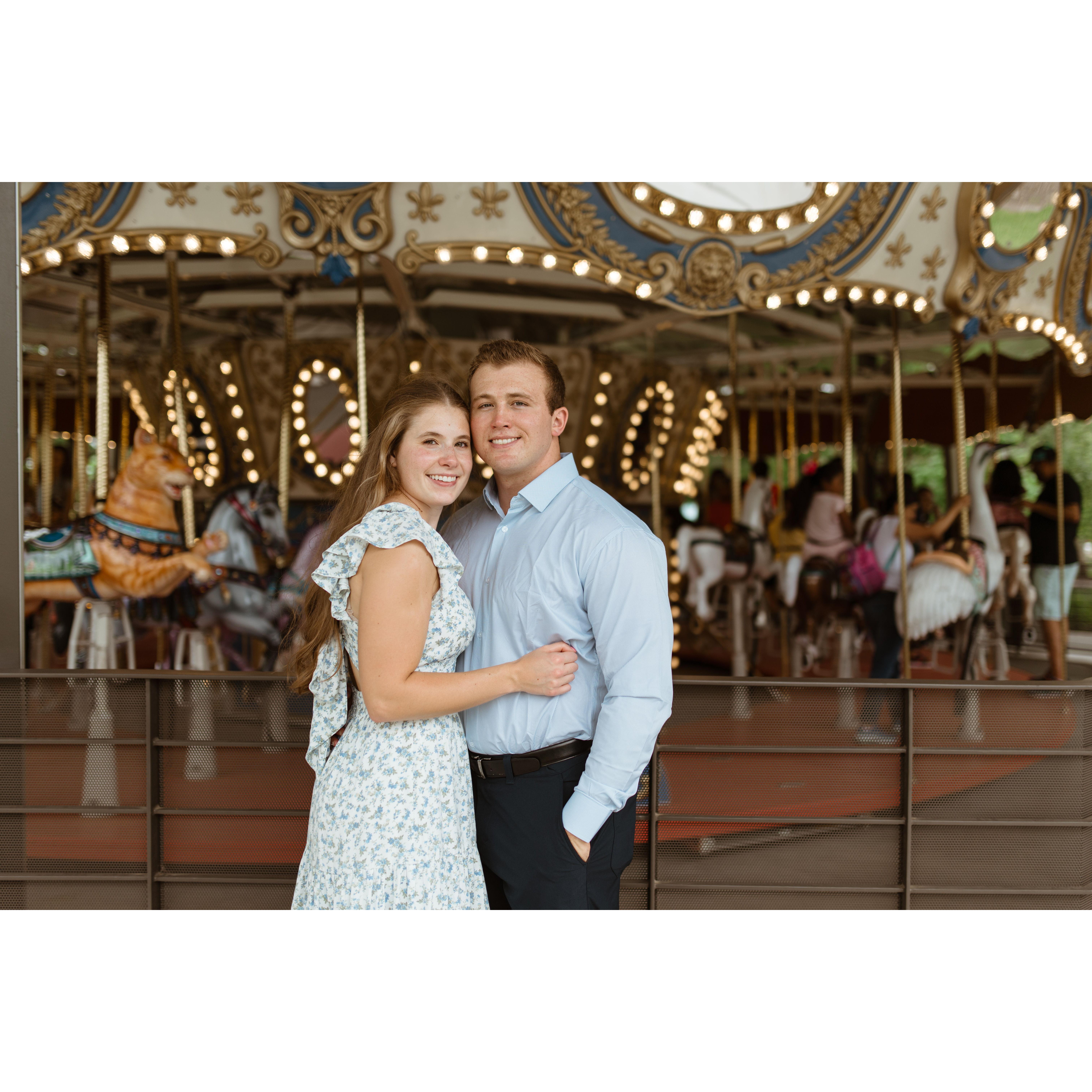 Engagement photos in Hermann park