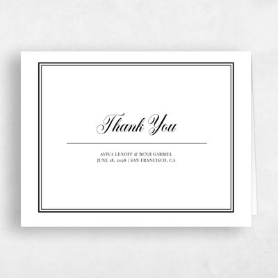Black Letterpress Wedding Thank You - Stauffer Letterpress