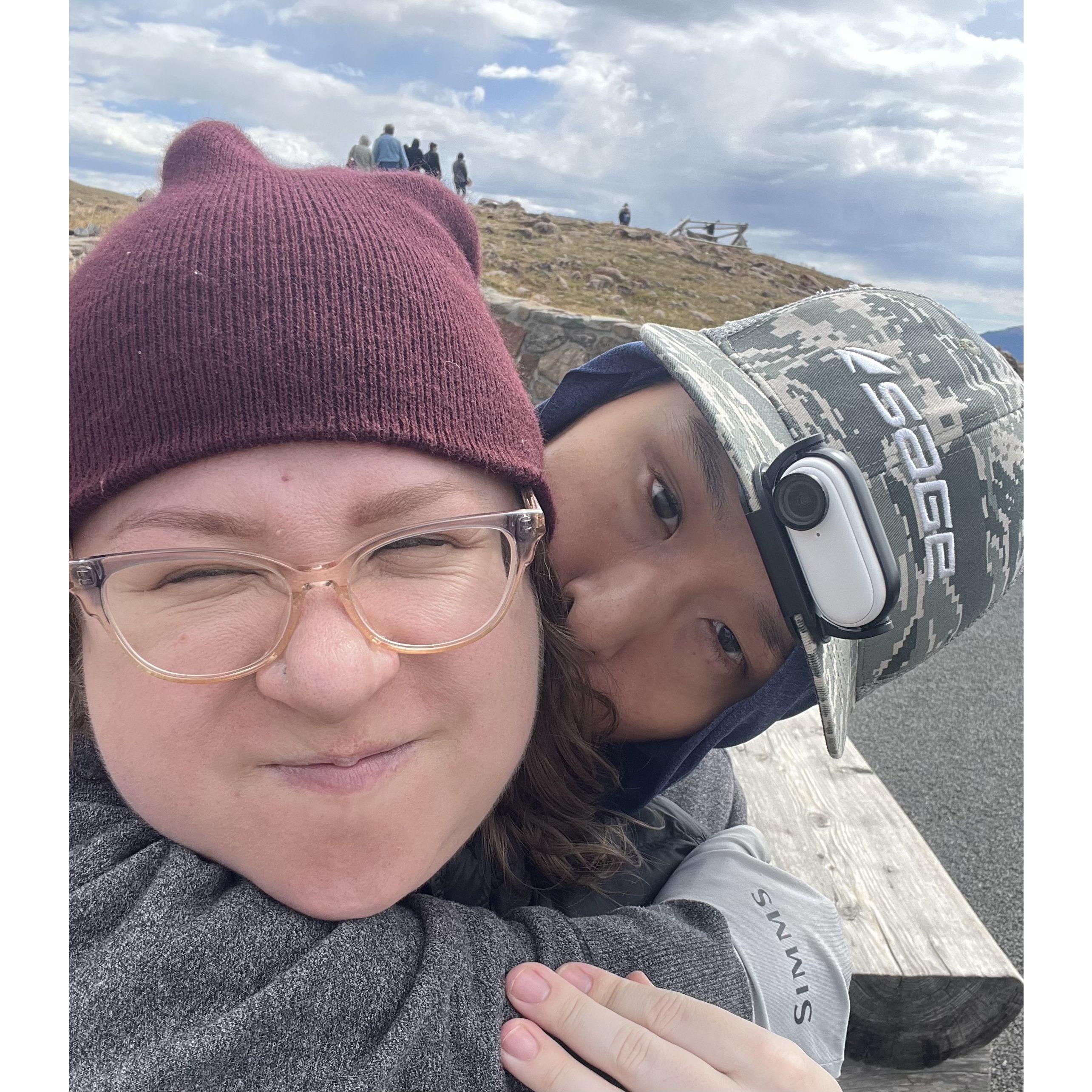 Smooching at 12,000 feet in the air! Rocky Mountain National Park, 2022