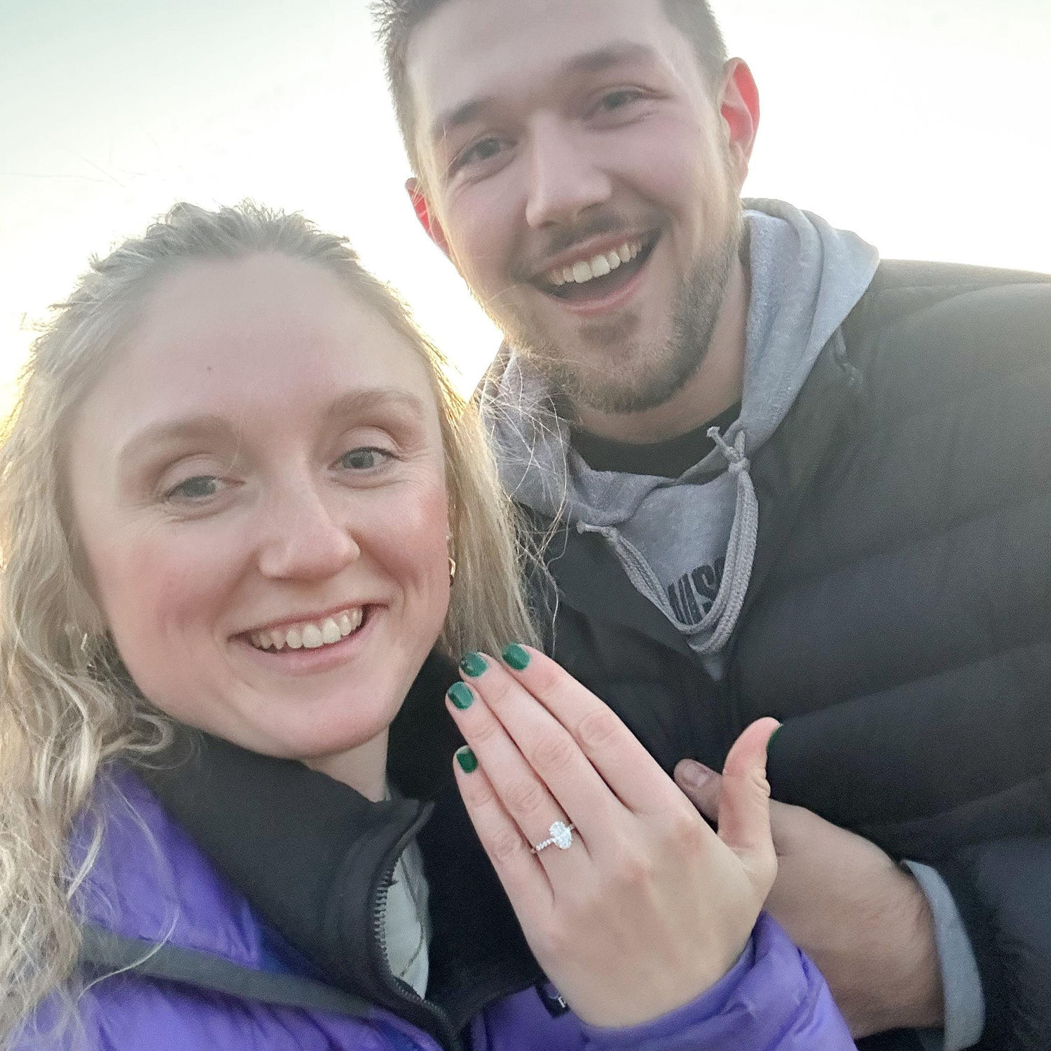 The moment after we got engaged at Winona Lake