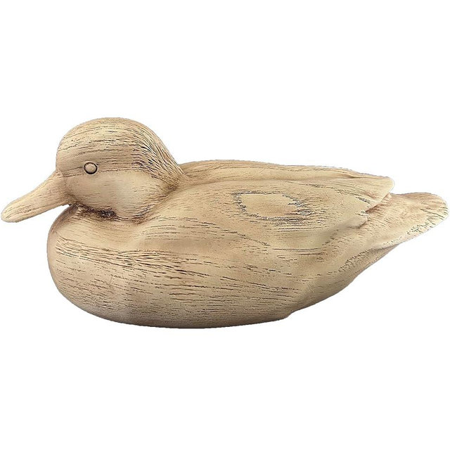 Hymmah Duck Home Decor Statue Rustic Home Decorations for Living Room, Boho Sculpture Resin Animal Collectible Figurines for Indoor Decor (Beige)