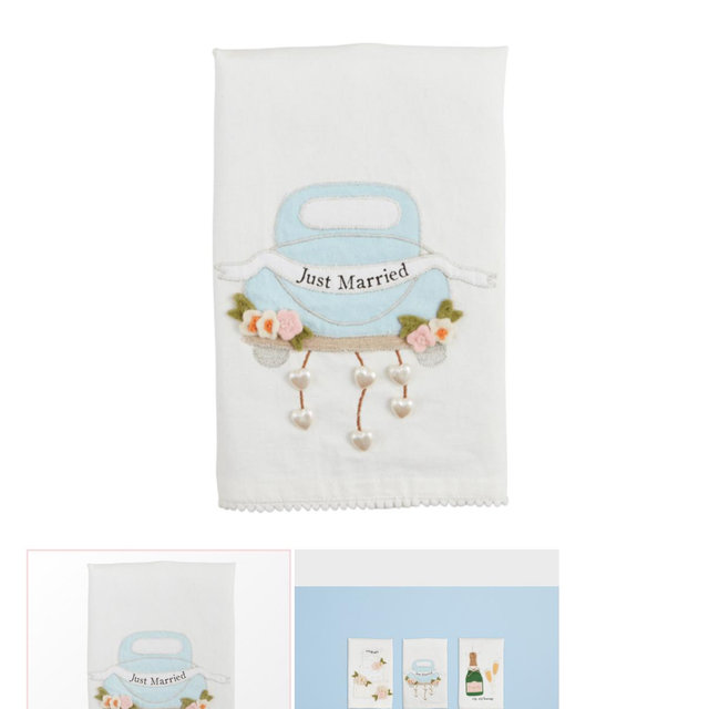Just Married Beaded Towel