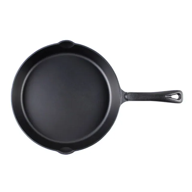 Lehman's Cast Iron Skillet - Nitrogen Hardened Cookware, Tough but Lightweight, No Need to Season, Silicone Safety Handle Included - 10 inch
