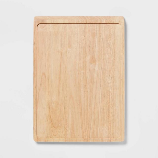 Rubberwood Carving Board with Full Juice Groove - Made By Design™