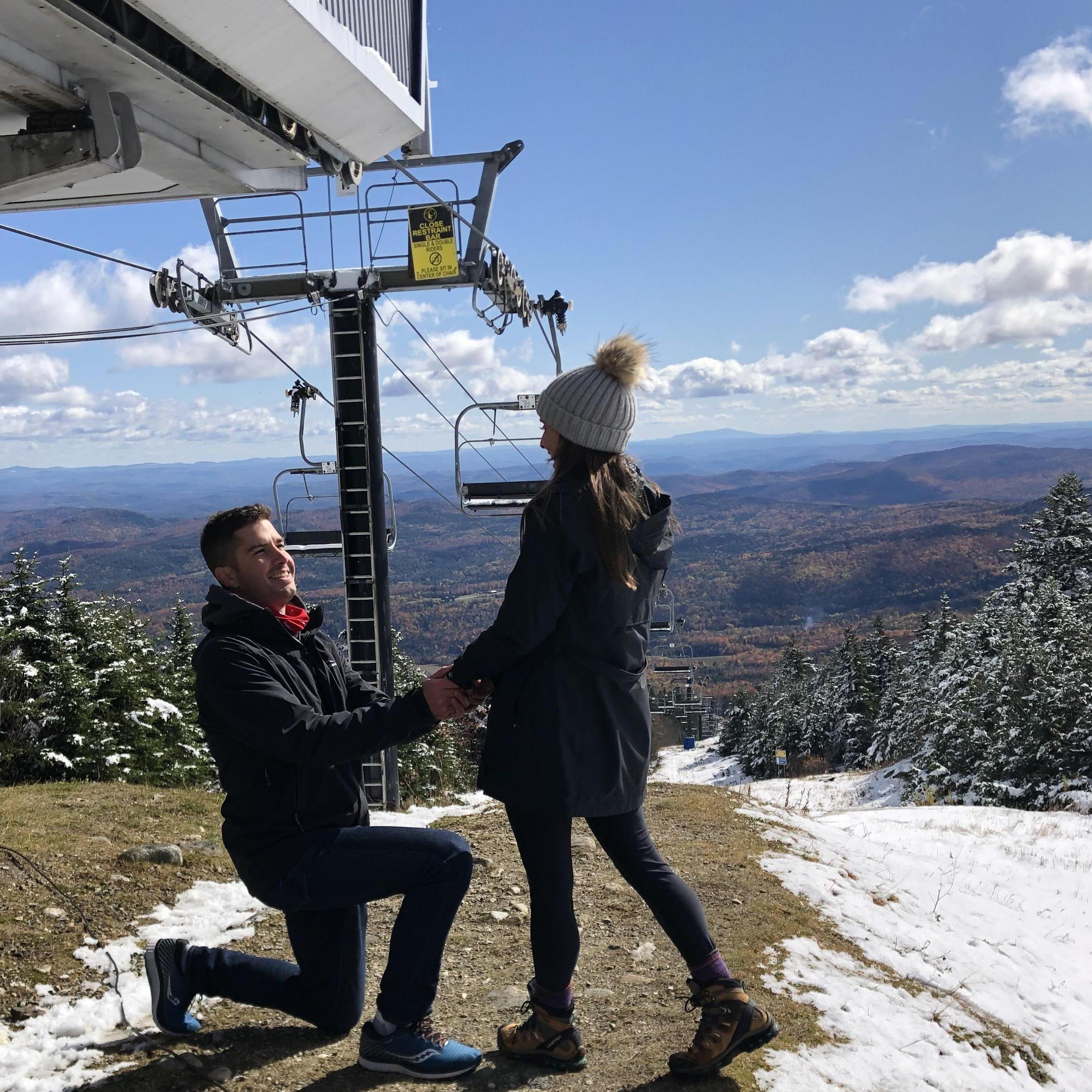 October 17, 2020 when Jak proposed at the summit of Okemo Mountain.