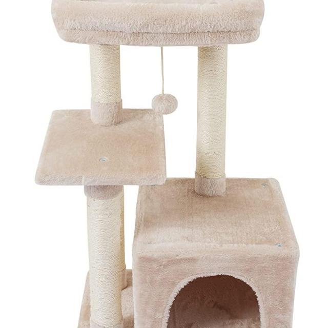 FISH&NAP Cute Cat Tree Kitten Cat Tower for Indoor Cat Condo Sisal Scratching Posts with Jump Platform Cat Furniture Activity Center Play House Four Colors