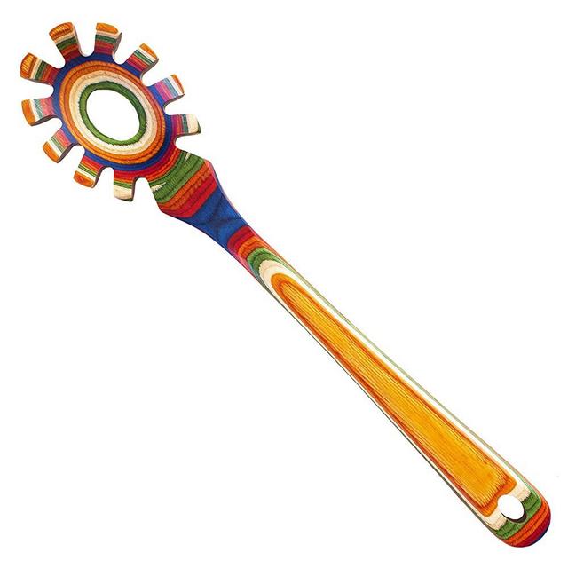Baltique Marrakesh Collection 12-1/2" Colorful Wooden Spaghetti Server