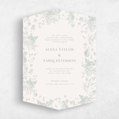 Green Diamond Wedding Invitation - Kerenza Classic