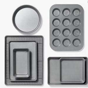 8pc Nonstick Bakeware Set Gray - Figmint™: Figmint Kitchen Baking Set, PTFE-Free, Oven & Dishwasher Safe, 450°F Limit
