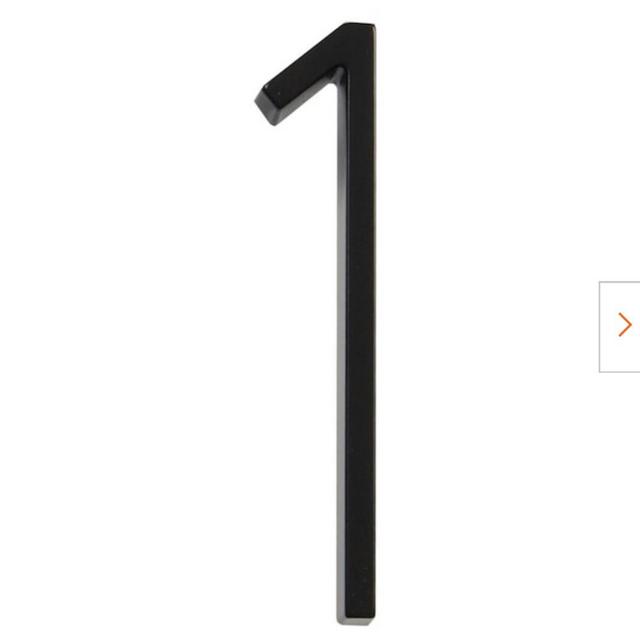 5 in. Black Floating or FLush House Number 1