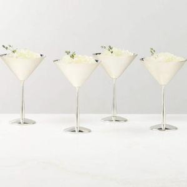 Emporia Stainless Steel Martini Glasses Set of 4 + Reviews | CB2