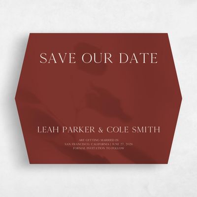 Red Diamond Wedding Save the Date - Lummin Landscape