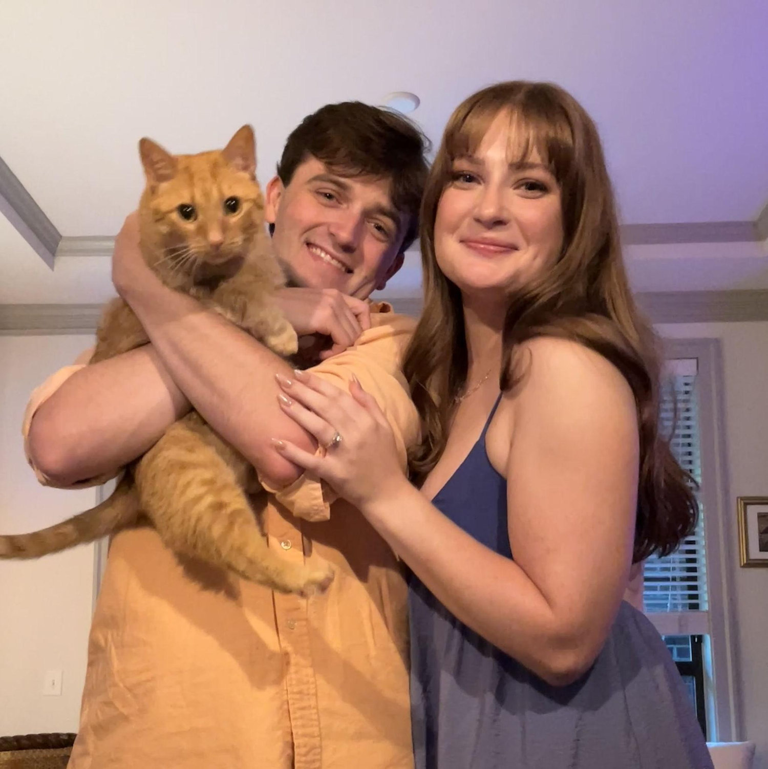 Family selfie from the night Justin proposed. July 5, 2025