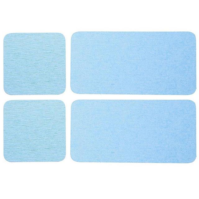 Set of 4 Water Absorbent Diatomite Tray, diatomaceous Earth Kitchen soap Dish,Hand soap Holder, Water Absorbing Stone Used for Plants & toiletries in The Modern Home (Blue)