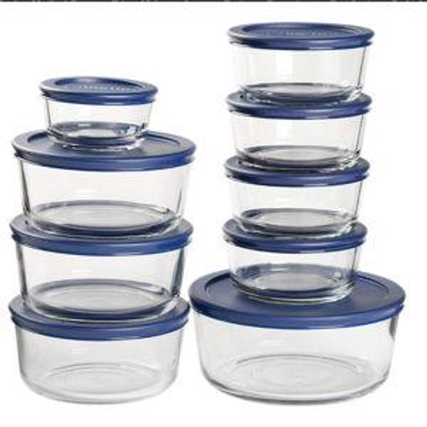 Food Containers Set of 18 Navy Blue