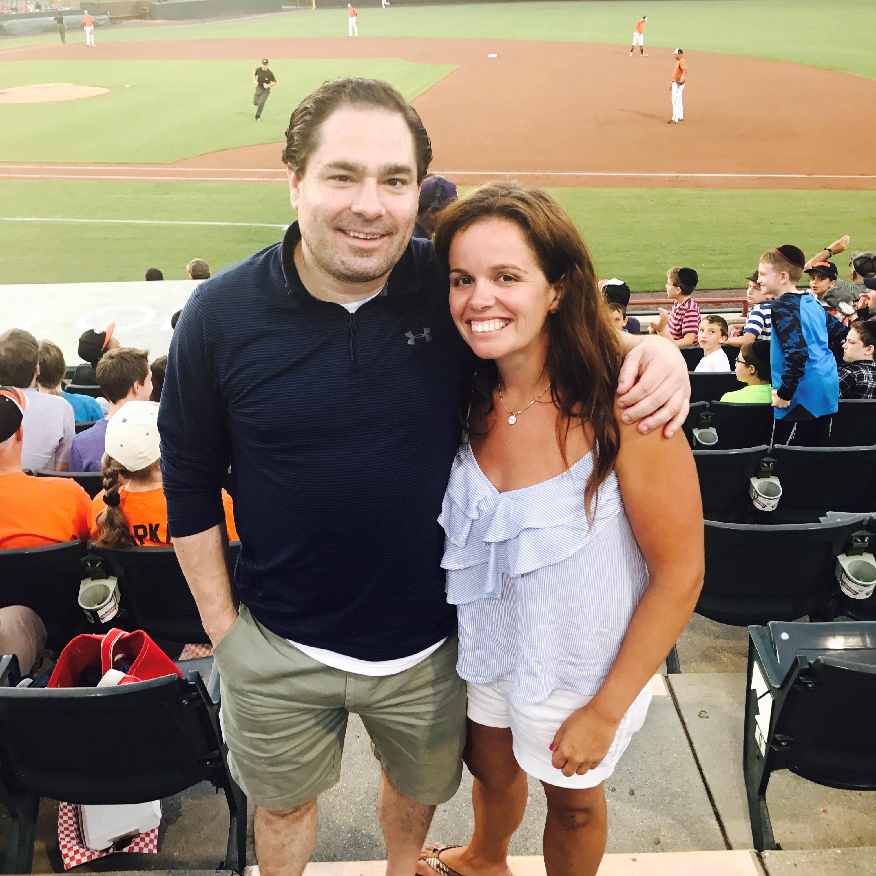 Attending a Bowie Baysocks game where Jason saved Jessica by catching a ball heading directly for her face.