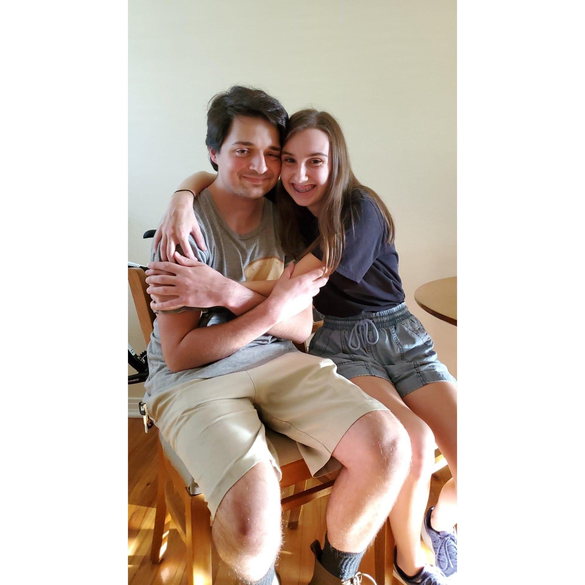 Finally reunited after our first four weeks of long distance!