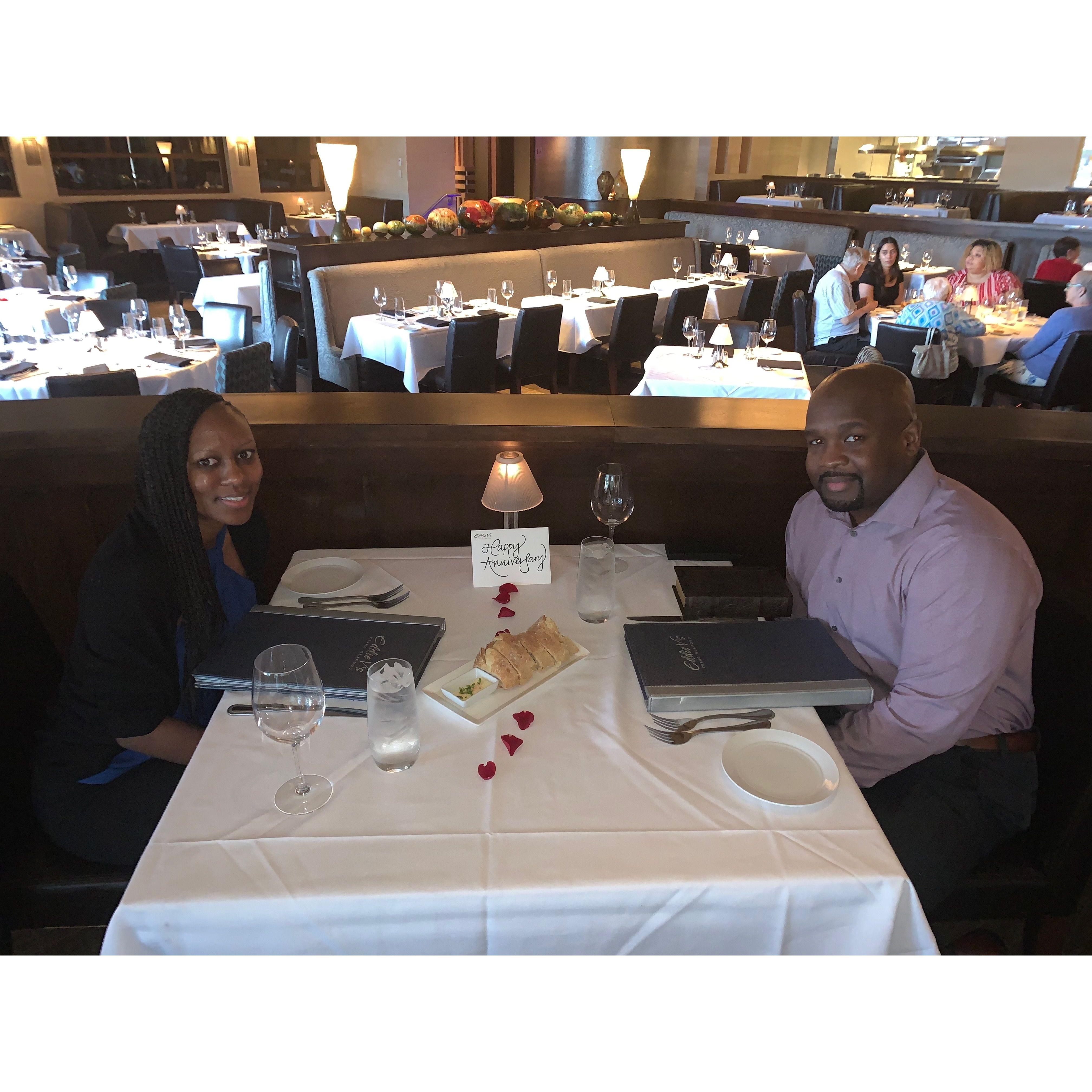 2019 - 14th anniversary part 1! Dinner at Eddie V's in Orlando.
