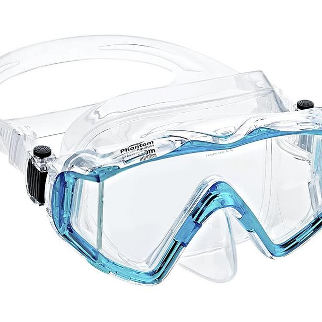 Phantom Aquatics Rapido Boutique Collection Clareza Panoramic Three Window Tempered Glass Lens Scuba Snorkeling Dive Mask