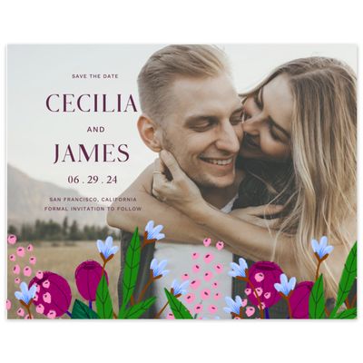 Plum, Purple Wedding Digital Save the Date - Ybel Photo