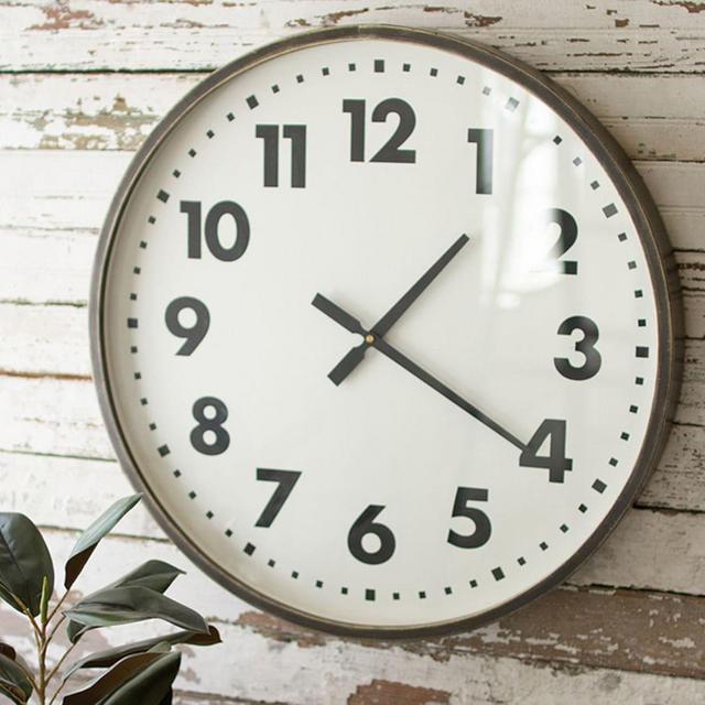 Tessa Round Wall Clock, Black, 24"W
