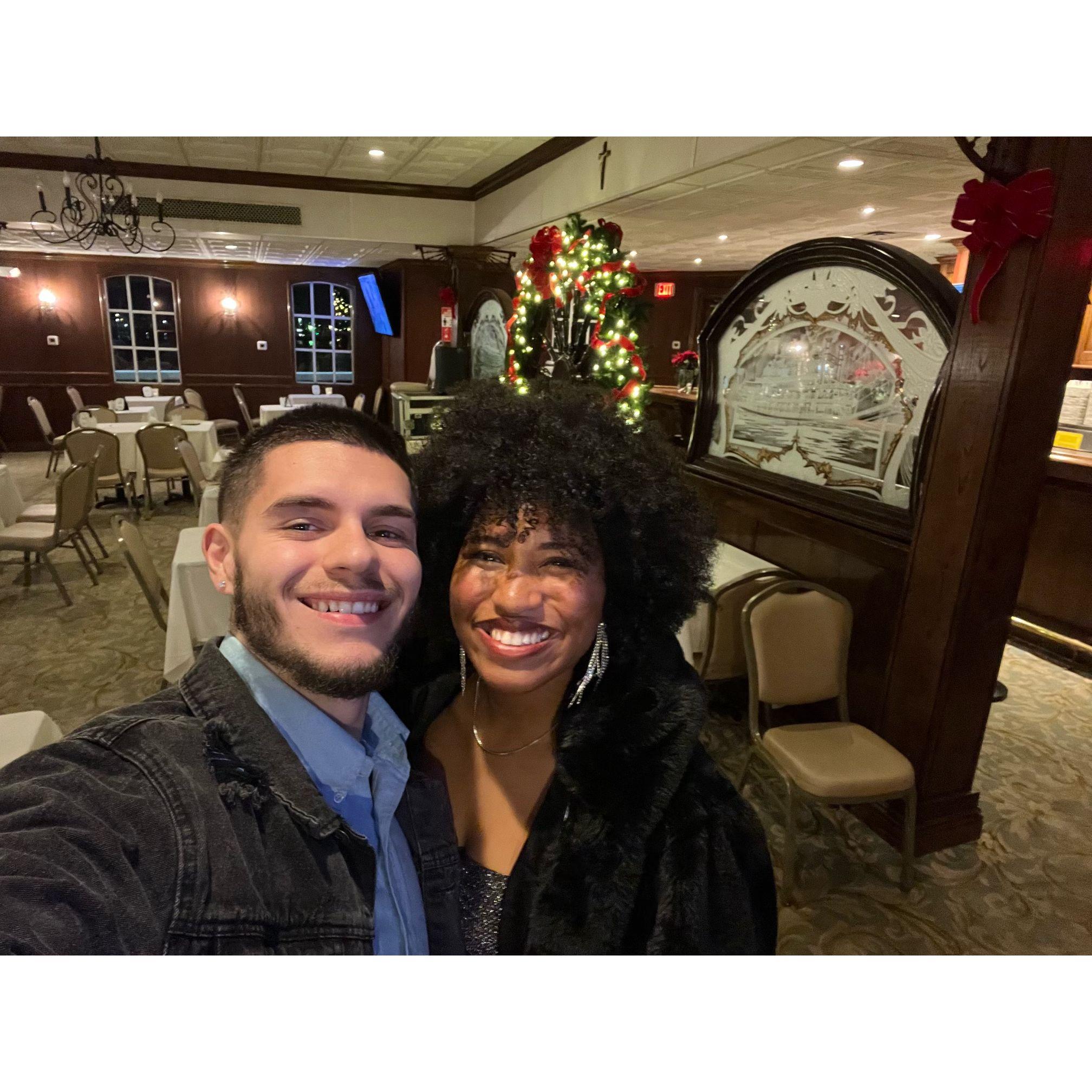 On Steamboat Natchez in New Orleans, just hours before I popped the question. But little did she know...