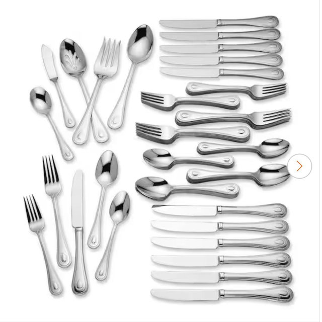 Lenox 65-Piece 18/10 Stainless Steel French Perle Flatware Set (Service for Set for 12) 829739