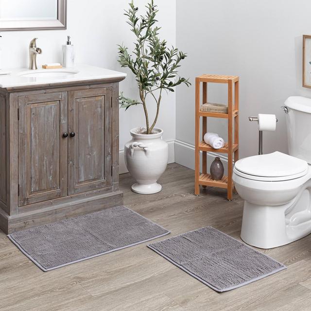 2pk Everyday Value Chenille Rugs Pewter - Room Essentials™