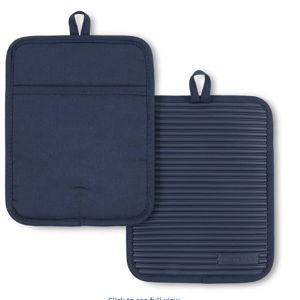 KitchenAid Ribbed Soft Silicone Pot Holder Ink Blue
