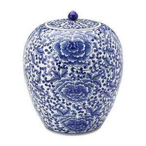 Rose Motif Ginger Jar with Lid