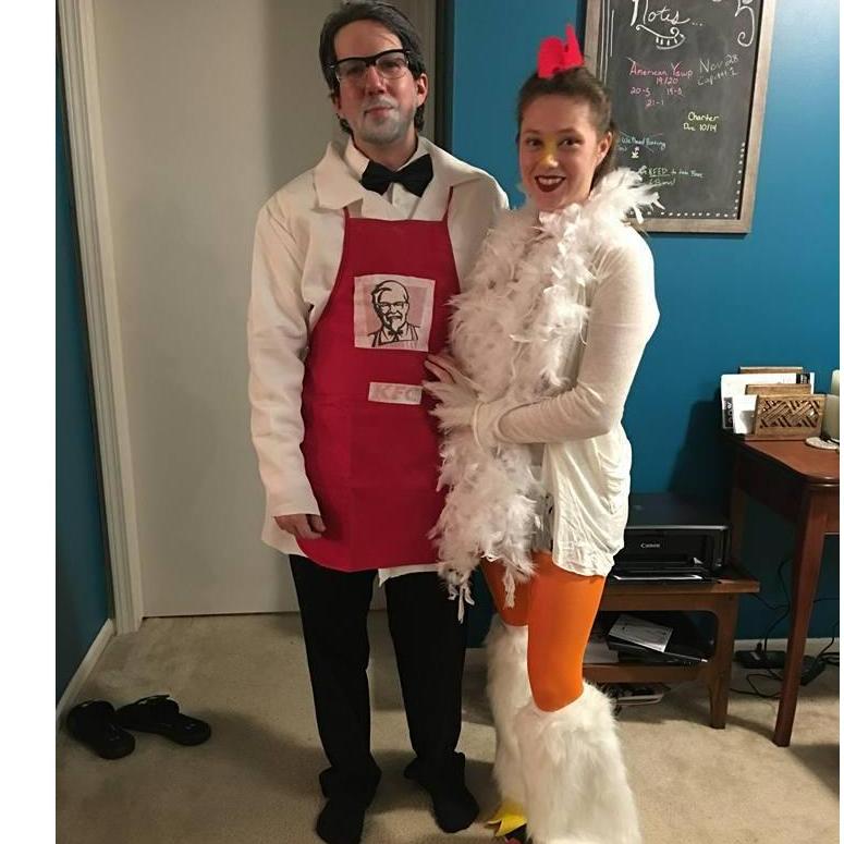 We will always do Halloween the best we can! we won most creative costume this year as colonel sanders and a chicken!