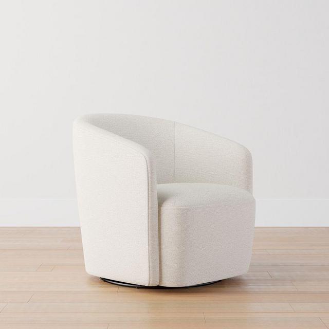 Preston Upholstered Swivel Armchair, Polyester Wrapped Cushions, Performance Boucle Oatmeal