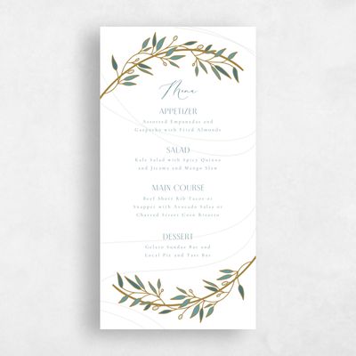 White Wedding Menu - Stefana