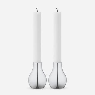 Cafu Stainless Steel Medium Candleholder, Set of 2