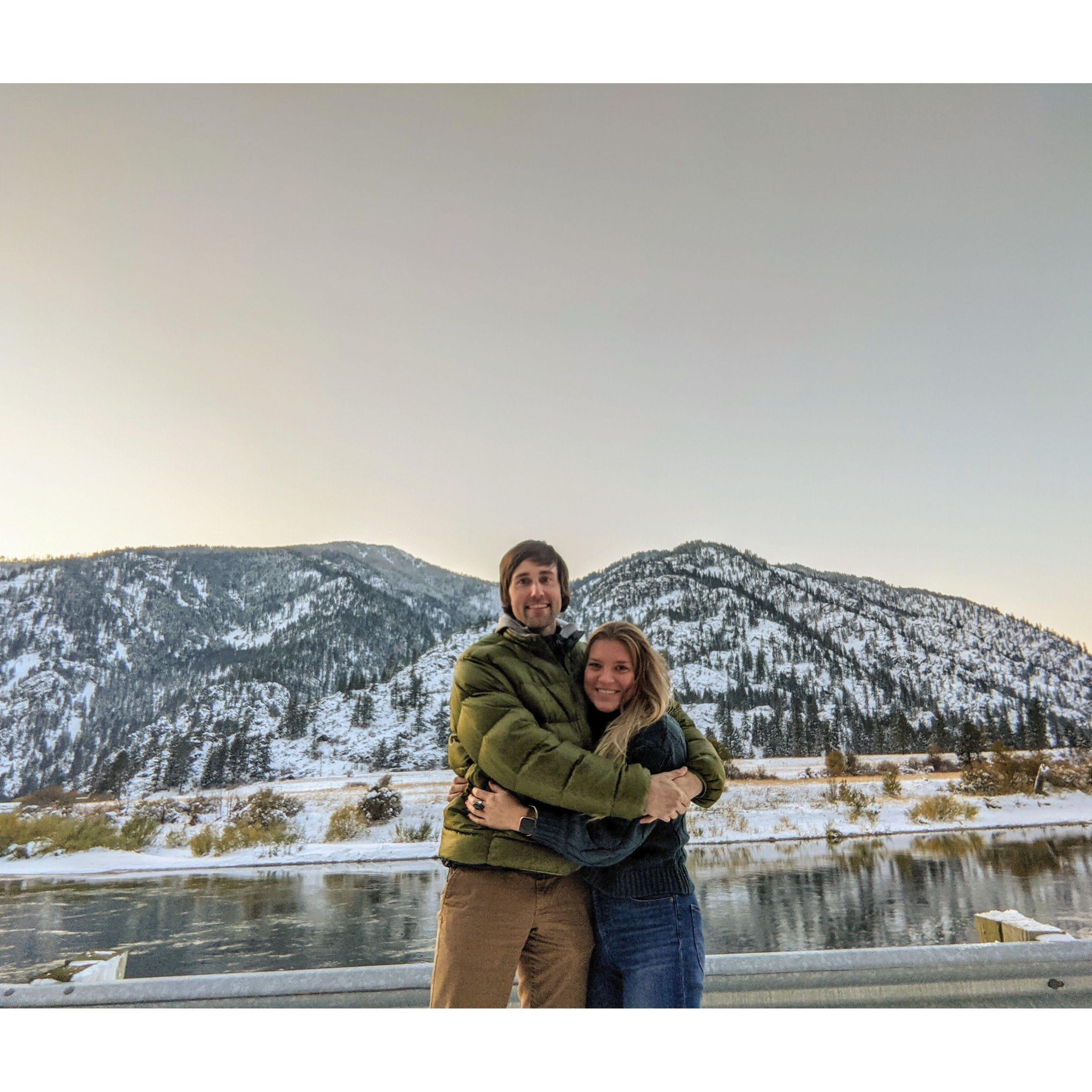 Our first ever picture together after a trip to Quinns Hot Springs