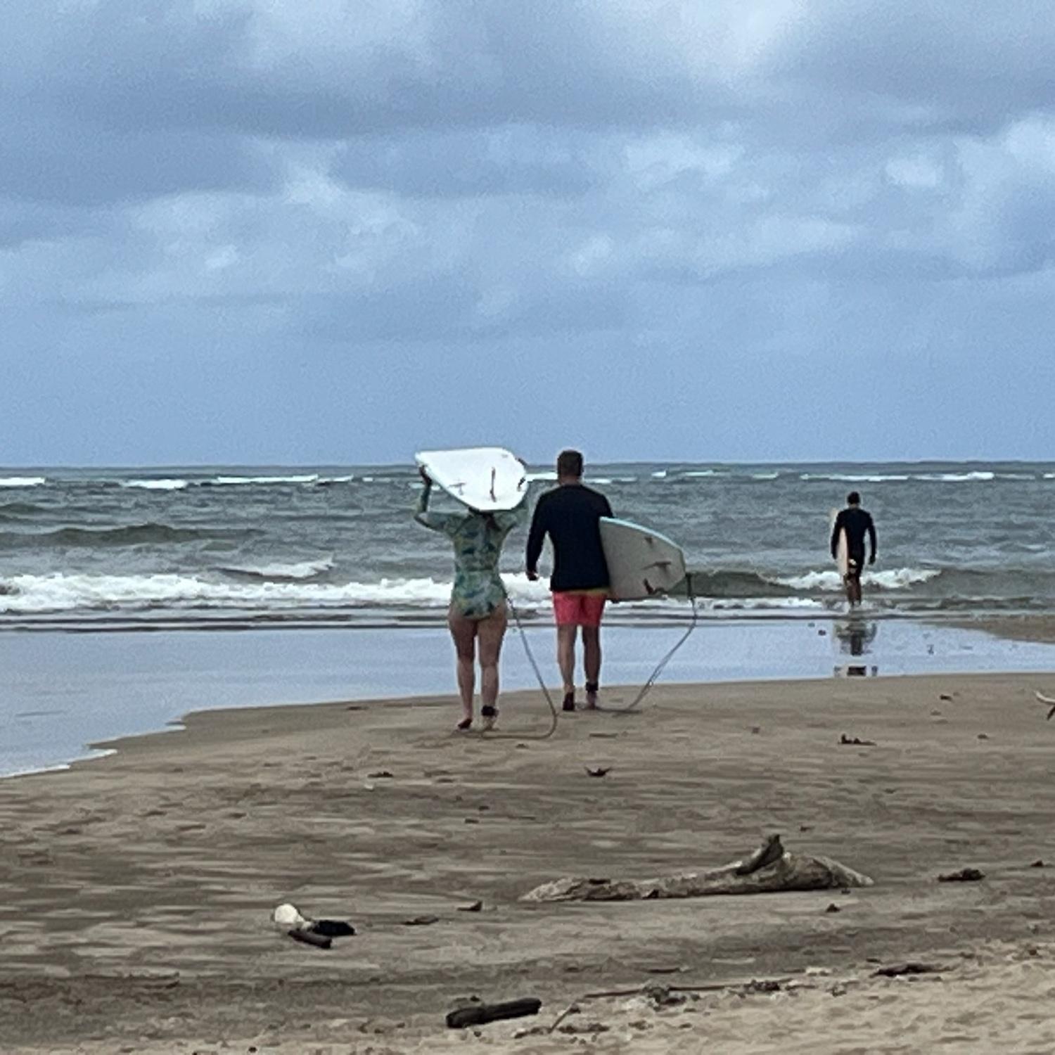Attempting to surf in Kauai