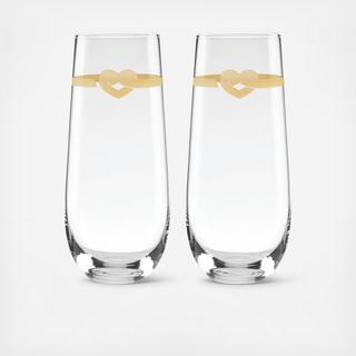 With Love Stemless Champagne Toasting Flute, Set of 2